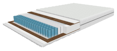 Relax Coco mattress 180x200 cm with 7-zone pocket springs and coconut fibre, height 19 cm, rolled up