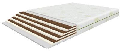 Nordic King mattress 90x200 cm, with coconut and latex, height 17 cm
