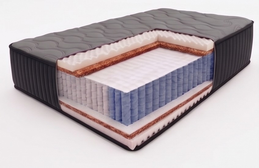 Matracis Diamond Platinum 120x200 cm, ar MultiPocket atsperēm, augstums 24 cm, sarullēts