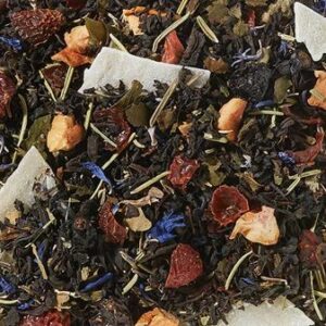 Melno tēju maisījums Aloe Vera Cassis aromatizēts